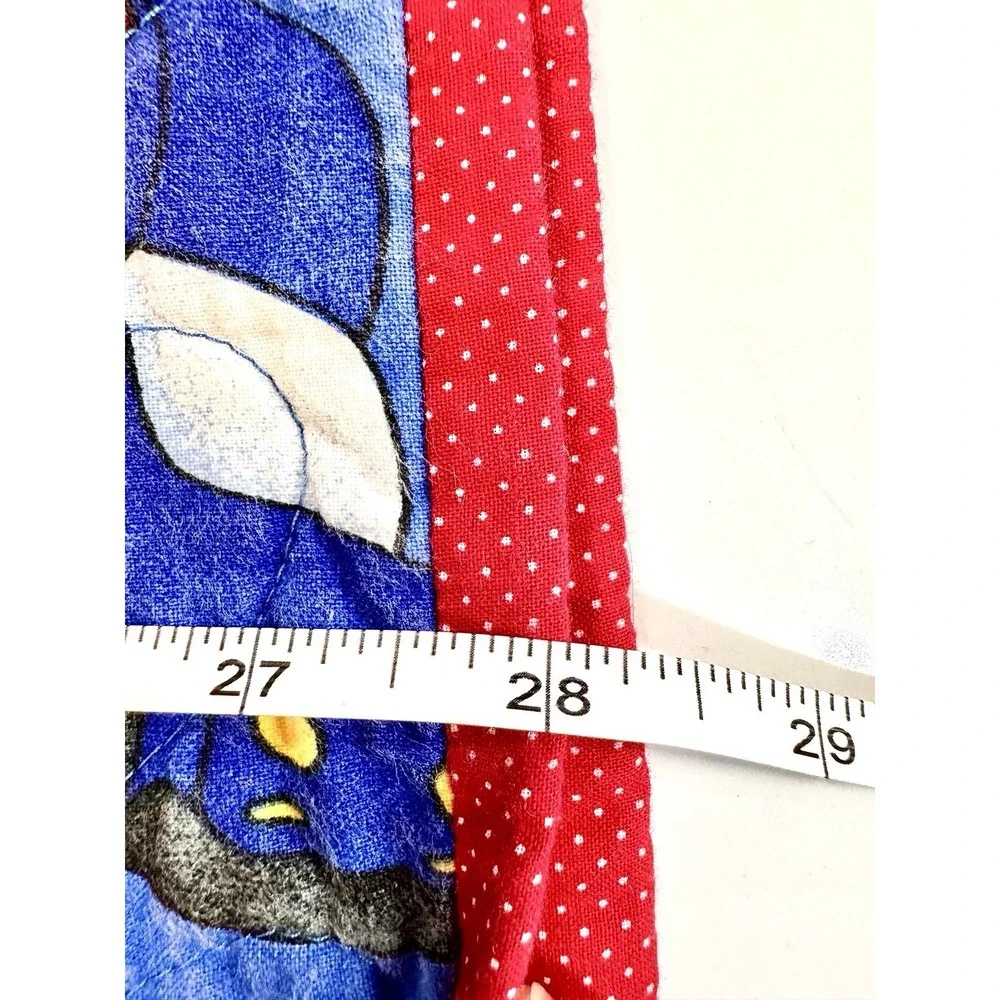 Vintage Quilted Baby Blanket Transportation School Bus Road‎ Signs 28x40 Blue